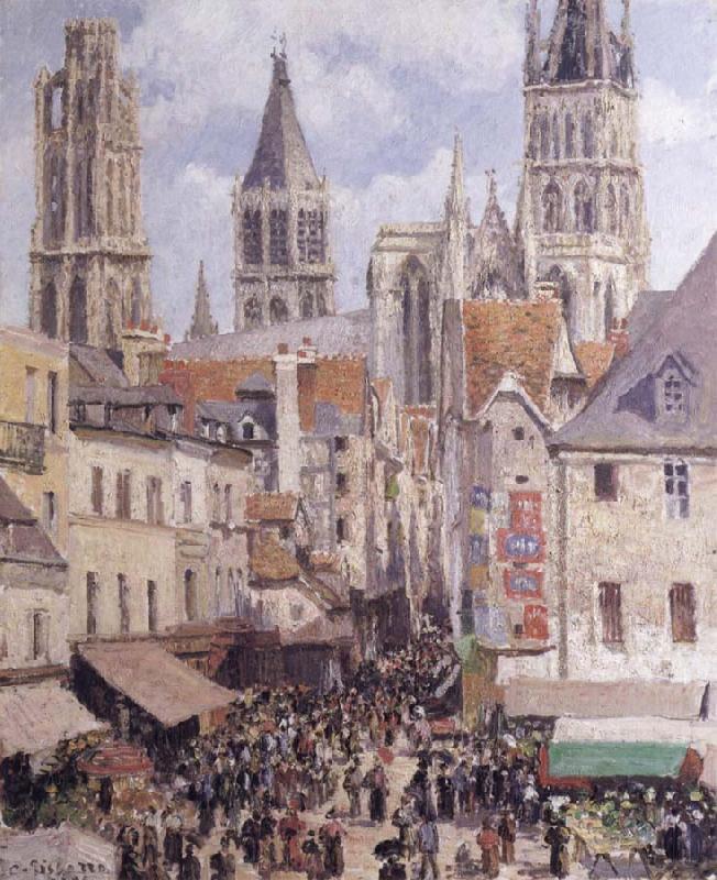 Camille Pissarro Rue de L-Epicerie,Rouen Sweden oil painting art